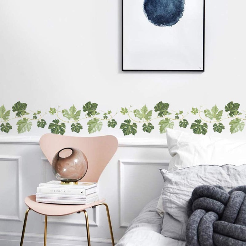 WanQin Ivy Wall Decals Vines Border PVC Wall Stickers for Kitchen Living Room Decorations (4 Sheets) - Image 5